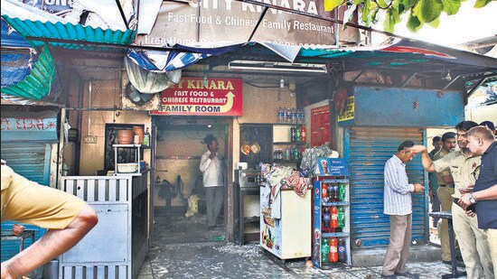 The blaze was caused by a leak in an LPG cylinder stored nearby and it took only minutes for the flames to engulf the mezzanine, killing all eight victims (Photo by Vijayanand Gupta/ Hindustan Times) (Hindustan Times)