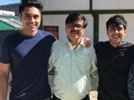 Adarsh Gourav with his father Satyanarayan and elder brother Vasishth Goutam.
