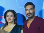 Kajol and Ajay Devgn at the trailer launch of the mythological horror film Maa. (Photo by Sujit JAISWAL / AFP) Kajol and Ajay Devgn at the trailer launch of the mythological horror film Maa. (Photo by Sujit JAISWAL / AFP)