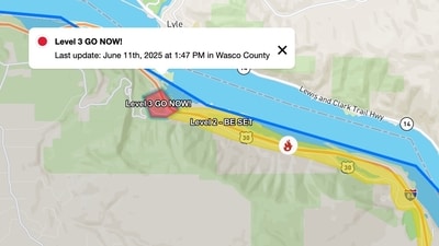 A wildfire has broken out near the Rowena Crest viewpoint in Oregon’s Columbia River Gorge. (X) A wildfire has broken out near the Rowena Crest viewpoint in Oregon’s Columbia River Gorge. (X)