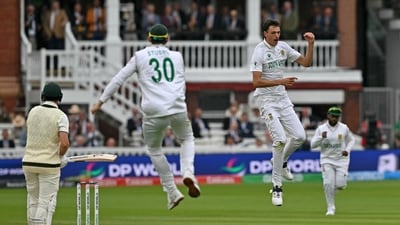 Marco Jansen complemented Kagiso Rabada well from the other end as he claimed three wickets to help Proteas dismantle the Aussie batting line-up. (AFP) Marco Jansen complemented Kagiso Rabada well from the other end as he claimed three wickets to help Proteas dismantle the Aussie batting line-up. (AFP)