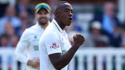 Kagiso Rabada's third wicket of the day, bowling Australia captain Pat Cummins, tied him with Allan Donald on 330 wickets for fourth place on South Africa's all-time test list. (Action Images via Reuters)