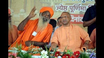 Chief minister Yogi Adityanath during an event on the 65th death anniversary of Swami Gyan Bhikshuk Das Ji Maharaj, in Muzaffarnagar on Wednesday (PTI) Chief minister Yogi Adityanath during an event on the 65th death anniversary of Swami Gyan Bhikshuk Das Ji Maharaj, in Muzaffarnagar on Wednesday (PTI)