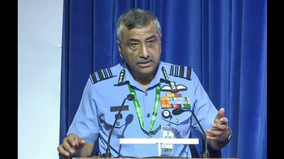 Chief of integrated defence staff Air Marshal Ashutosh Dixit at the Air Force Auditorium in New Delhi on Wednesday. (ANI) Chief of integrated defence staff Air Marshal Ashutosh Dixit at the Air Force Auditorium in New Delhi on Wednesday. (ANI)