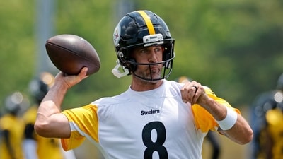 Pittsburgh Steelers QB Aaron Rodgers confirms wedding ring, keeping relationship with Brittani largely private. (Photo by Justin K. Aller / GETTY IMAGES NORTH AMERICA / Getty Images via AFP) (Getty Images via AFP) Pittsburgh Steelers QB Aaron Rodgers confirms wedding ring, keeping relationship with Brittani largely private. (Photo by Justin K. Aller / GETTY IMAGES NORTH AMERICA / Getty Images via AFP) (Getty Images via AFP)