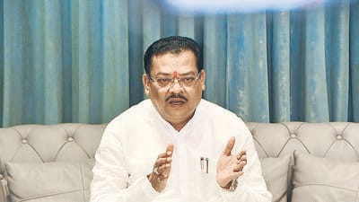 Mumbai, India – June 02, 2025: Maharashtra Minister for Social Justice, Sanjay Shirsat, addresses the media at his residence in Mumbai on Monday, June 02, 2025. (Photo by Bhushan Koyande/ Hindustan Times) Mumbai, India – June 02, 2025: Maharashtra Minister for Social Justice, Sanjay Shirsat, addresses the media at his residence in Mumbai on Monday, June 02, 2025. (Photo by Bhushan Koyande/ Hindustan Times)