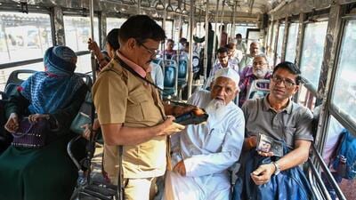 Mumbai, India. Dec 13, 2024: BEST bus services resumed along Kurla West Station Road four days after a bus accident that resulted in 7 people killed and 49 injured. Mumbai, India. Dec 13, 2024: (Photo by Raju Shinde/HT Photo) (Hindustan Times) Mumbai, India. Dec 13, 2024: BEST bus services resumed along Kurla West Station Road four days after a bus accident that resulted in 7 people killed and 49 injured. Mumbai, India. Dec 13, 2024: (Photo by Raju Shinde/HT Photo) (Hindustan Times)