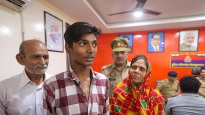The teenager had always believed Mangal was his father, but after police counselling agreed to help locate his biological parents. (Sunil Ghosh/HT Photo)