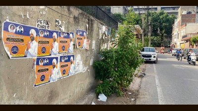 These notices, issued by the election commission, reportedly pertain to unauthorised hoardings among other electoral irregularities. (HT Photo) These notices, issued by the election commission, reportedly pertain to unauthorised hoardings among other electoral irregularities. (HT Photo)