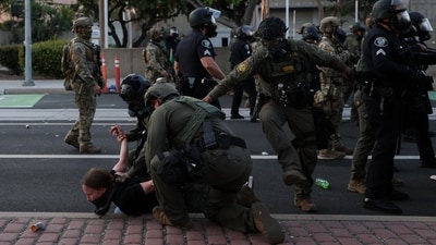 A curfew was announced in Los Angeles on Tuesday (AFP)