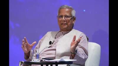Yunus, who was speaking at Chatham House in London, said efforts will continue to seek Hasina’s extradition from India so that she can face charges in Bangladesh’s International Crimes Tribunal. (AFP) Yunus, who was speaking at Chatham House in London, said efforts will continue to seek Hasina’s extradition from India so that she can face charges in Bangladesh’s International Crimes Tribunal. (AFP)