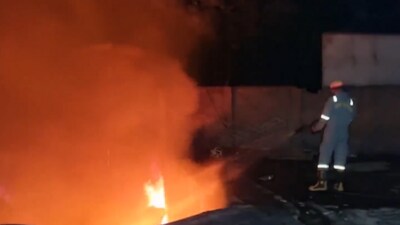 Police said they received information about the fire on Cinema Road in the city area at around 2.19 am. Following the alert, three fire tenders were dispatched from the fire station. (ANI)