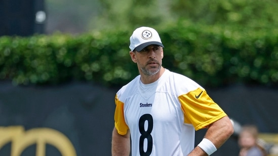Quarterback Aaron Rodgers #8 of the Pittsburgh Steelers has revealed that he is a married man. (Getty Images via AFP)