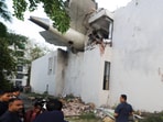 The site of the Air India plane in Ahmedabad on Thursday.