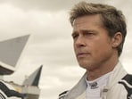 Damson Idris as Joshua Pearce and Brad Pitt as Sonny Hayes in a scene from the upcoming film, F1