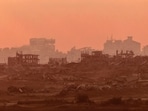 This picture, taken from a position on the Israeli border with the Gaza Strip, shows destroyed buildings in the besieged Palestinian territory on June 11, 2025. This picture, taken from a position on the Israeli border with the Gaza Strip, shows destroyed buildings in the besieged Palestinian territory on June 11, 2025.