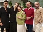 Jackson Wang with Hrithik Roshan and his family. Jackson Wang with Hrithik Roshan and his family.
