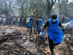 Ahmedabad: Officials at the site after an Air India plane crashed moments after taking off from the airport, in Ahmedabad, Thursday, June 12, 2025. The London-bound plane was carrying 242 passengers. Ahmedabad: Officials at the site after an Air India plane crashed moments after taking off from the airport, in Ahmedabad, Thursday, June 12, 2025. The London-bound plane was carrying 242 passengers.