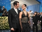 British-Albanian singer-songwriter Dua Lipa (R) and British actor Callum Turner arrive for the 2025 Met Gala at the Metropolitan Museum of Art on May 5, 2025, in New York. British-Albanian singer-songwriter Dua Lipa (R) and British actor Callum Turner arrive for the 2025 Met Gala at the Metropolitan Museum of Art on May 5, 2025, in New York.