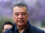 US Senator Alex Padilla, Democrat from California, speaks to reporters outside of the Wilshire Federal Building, after he was forcibly removed after interrupting a news conference being held by Secretary of Homeland Security Kristi Noem, in Los Angeles on June 12, 2025. US Senator Alex Padilla, Democrat from California, speaks to reporters outside of the Wilshire Federal Building, after he was forcibly removed after interrupting a news conference being held by Secretary of Homeland Security Kristi Noem, in Los Angeles on June 12, 2025.