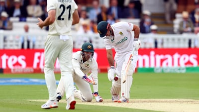 David Bedingham handles the ball during the WTC final, causing fierce debate regarding whether the ball was dead before he touched it. (Action Images via Reuters)