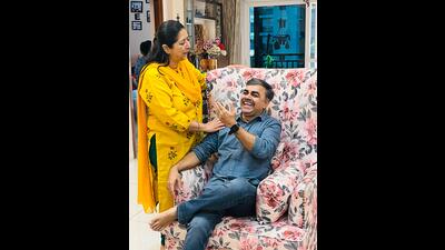 File photo of Neeraj Lavania and wife Aparna (Sourced) File photo of Neeraj Lavania and wife Aparna (Sourced)
