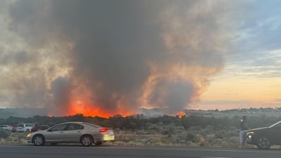 Massive fire in West Richland, Washington. (Facebook/ Benton County, WA Sheriff's Office) Massive fire in West Richland, Washington. (Facebook/ Benton County, WA Sheriff's Office)