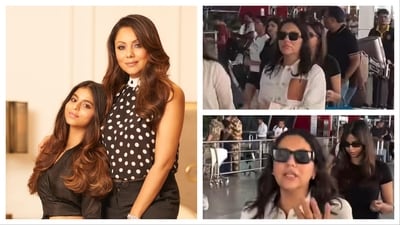 Gauri Khan was spotted at the Delhi airport on Wednesday. Gauri Khan was spotted at the Delhi airport on Wednesday.