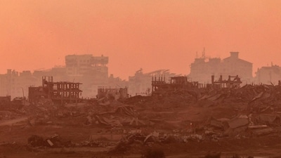 This picture, taken from a position on the Israeli border with the Gaza Strip, shows destroyed buildings in the besieged Palestinian territory on June 11, 2025. (AFP) This picture, taken from a position on the Israeli border with the Gaza Strip, shows destroyed buildings in the besieged Palestinian territory on June 11, 2025. (AFP)