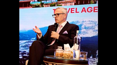 Jammu and Kashmir chief minister Omar Abdullah speaks during Travel Agents Association of India event in Srinagar on Wednesday. (ANI) Jammu and Kashmir chief minister Omar Abdullah speaks during Travel Agents Association of India event in Srinagar on Wednesday. (ANI)