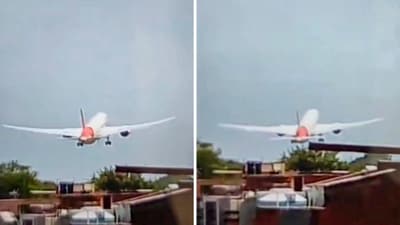 The Boeing 787 Dreamliner aircraft (AI171) could be seen from afar, losing altitude rapidly and crashing in a ball of fire that sent plumes of thick black smoke spiralling up in the air. (PTI)