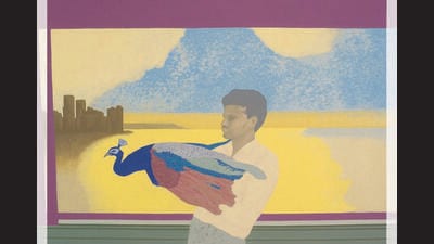 Patel’s painting, Peacock at Nariman Point (1999), captures Mumbai on the brink of a new century. Patel’s painting, Peacock at Nariman Point (1999), captures Mumbai on the brink of a new century.