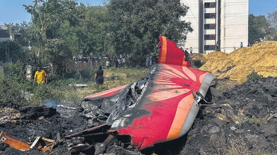The Air India flight crashed minutes after taking off at Ahmedabad airport (PTI) The Air India flight crashed minutes after taking off at Ahmedabad airport (PTI)