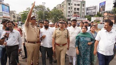 Pune police commissioner Amitesh Kumar announced temporary ban on movement of heavy vehicles between 6 am and 11 pm in the Gangadham Chowk area. (MAHENDRA KOLHE/HT) Pune police commissioner Amitesh Kumar announced temporary ban on movement of heavy vehicles between 6 am and 11 pm in the Gangadham Chowk area. (MAHENDRA KOLHE/HT)
