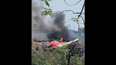 Video evidence from a surveillance camera at the airport showing the aircraft’s final moments provide some crucial clues about the accident sequence. (ANI)