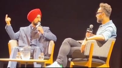 Diljit Dosanjh with Grammys President Panos A. Diljit Dosanjh with Grammys President Panos A.