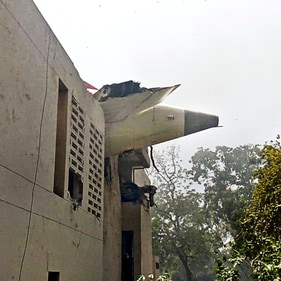 Remains of an Air India plane that crashed moments after taking off from the Ahmedabad airport, Thursday, June 12, 2025. (PTI) Remains of an Air India plane that crashed moments after taking off from the Ahmedabad airport, Thursday, June 12, 2025. (PTI)