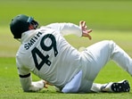 Steve Smith suffered a finger injury while attempting to take a catch