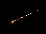 A missile launched from Iran is seen from Jerusalem
