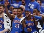 Aaron Wiggins and Shai Gilgeous-Alexander of the Oklahoma City Thunder Aaron Wiggins and Shai Gilgeous-Alexander of the Oklahoma City Thunder