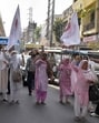 The members of Adarsh Schools Union protesting in Ludhiana on Thursday. (Manish/HT) The members of Adarsh Schools Union protesting in Ludhiana on Thursday. (Manish/HT)