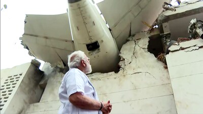 Prime Minister Narendra Modi visits the Air India AI-171 flight crash site in Ahmedabad on Friday. (ANI X) Prime Minister Narendra Modi visits the Air India AI-171 flight crash site in Ahmedabad on Friday. (ANI X)