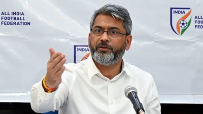 Kalyan Chaubey, President -All India Football Federation addresses a press conference. (ANI) Kalyan Chaubey, President -All India Football Federation addresses a press conference. (ANI)