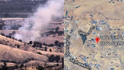 Linda Fire is currently burning in Solano County near Vacaville, California. (X/ @CALFIRELNU)