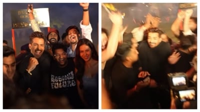 Harshvardhan Rane shared a video from the wrap party of Ek Deewane Ki Deewaniyat were helium balloons caught fire. (Instagram/harshvardhanrane) Harshvardhan Rane shared a video from the wrap party of Ek Deewane Ki Deewaniyat were helium balloons caught fire. (Instagram/harshvardhanrane)