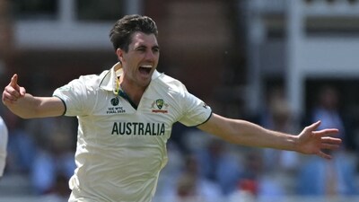 Australia's captain Pat Cummins celebrates taking a wicket. (AFP) Australia's captain Pat Cummins celebrates taking a wicket. (AFP)