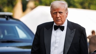 Trump earlier Wednesday said the trade framework with China had been completed and would have Beijing supply rare earths and magnets. (Bloomberg) Trump earlier Wednesday said the trade framework with China had been completed and would have Beijing supply rare earths and magnets. (Bloomberg)