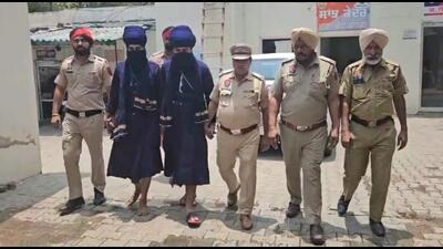The two nihangs, accused of the murder of social media influencer Kanchan Kumari, in custody at the Bathinda Cantt police station on Friday. (Sanjeev Kumar/HT) The two nihangs, accused of the murder of social media influencer Kanchan Kumari, in custody at the Bathinda Cantt police station on Friday. (Sanjeev Kumar/HT)