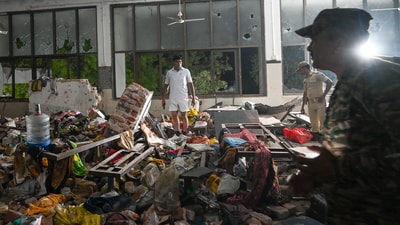 Ahmedabad: Army officials inspected the Air India Plane crash site at BJ Medical College hostel. (Rajuu Shinde/HT Photo) Ahmedabad: Army officials inspected the Air India Plane crash site at BJ Medical College hostel. (Rajuu Shinde/HT Photo)