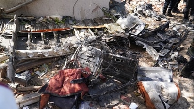 Aircraft debris at the crash site of Air India flight AI171 in Ahmedabad, Gujarat (Bloomberg)